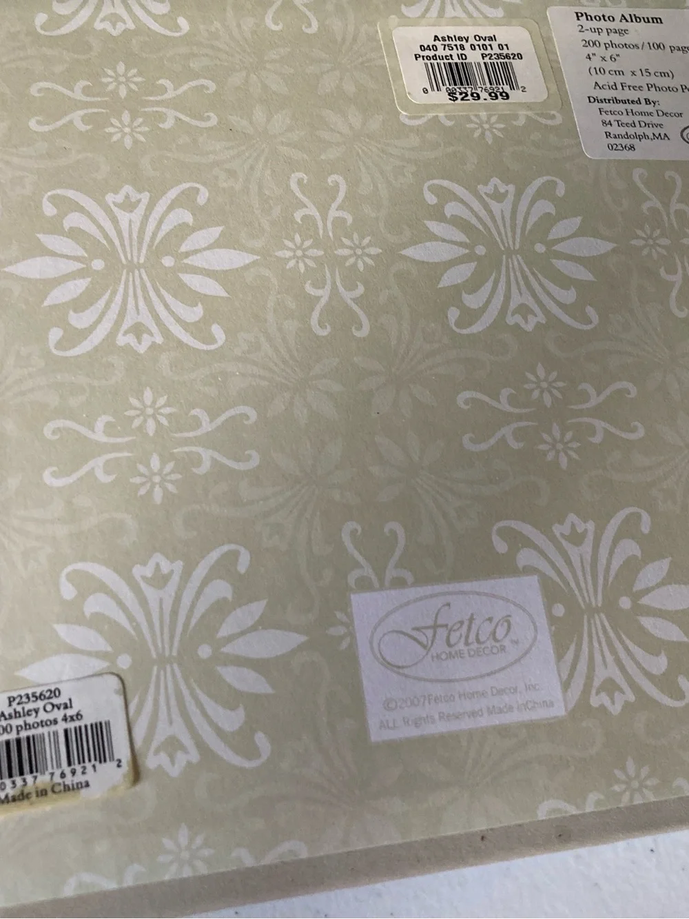 Ivory Wedding Photo Album Ashley Oval 2007 w/Embroidered Decorative Accents